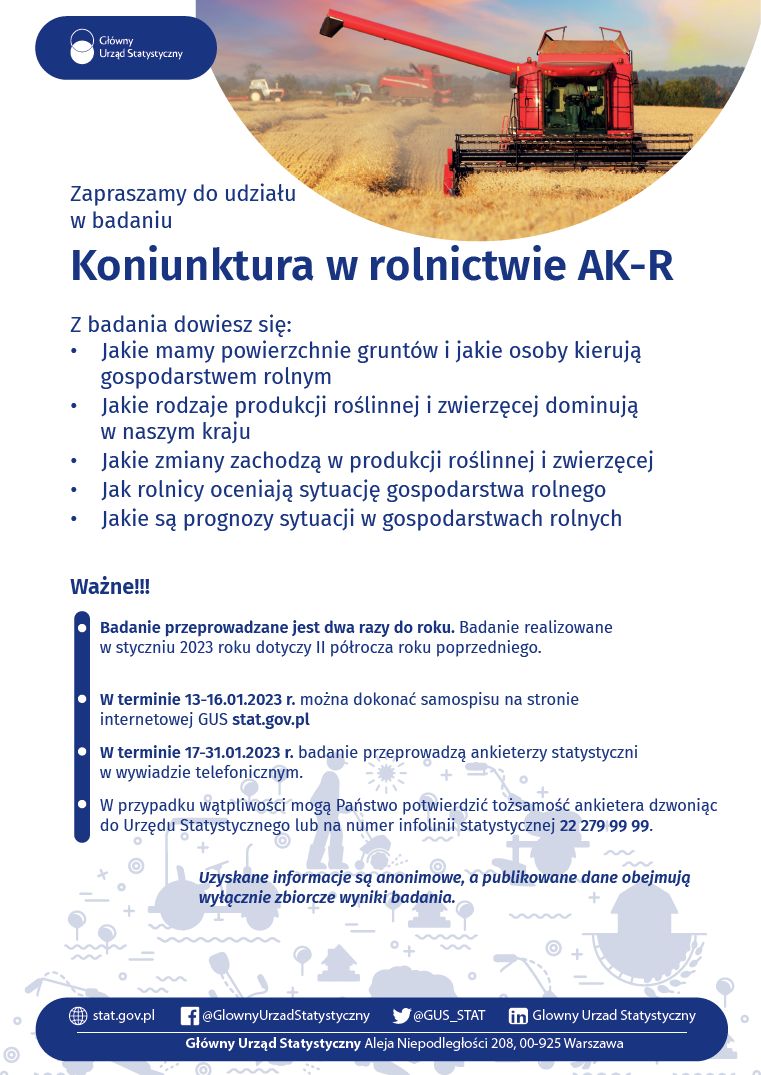 Ilustracja do informacji: Badania Koniunktury w Gospodarstwach Rolnych (AK-R)